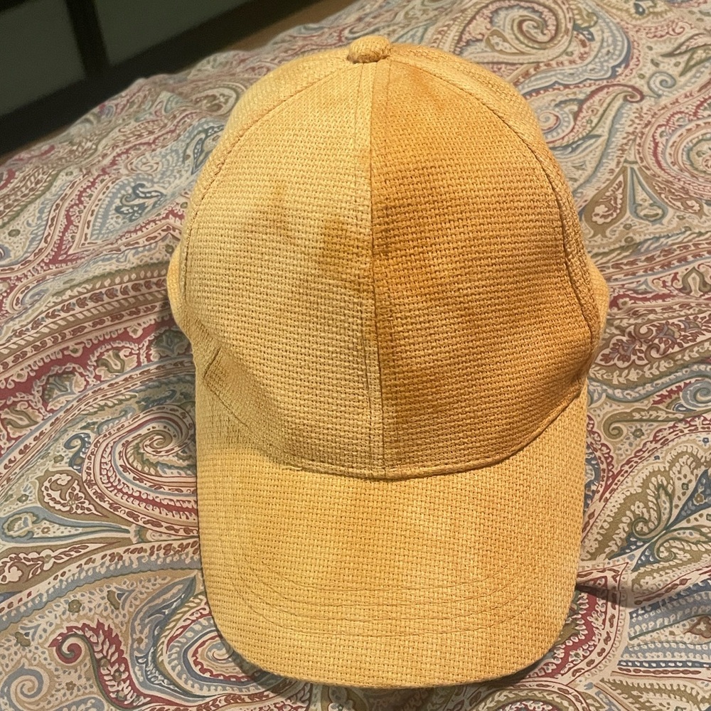 Anthropologie Mustard Yellow Woven Cap